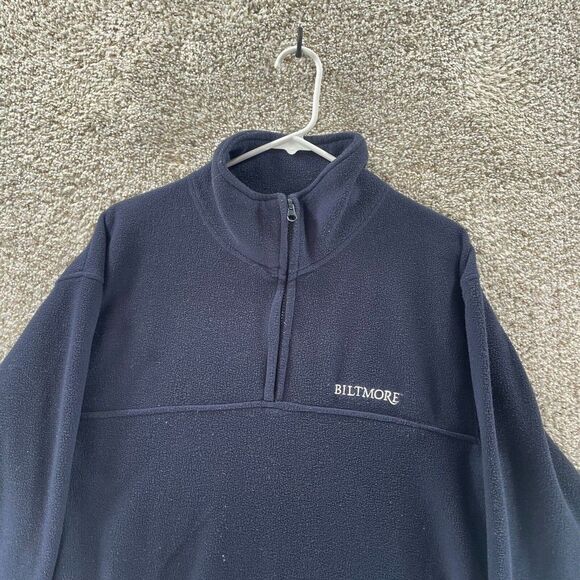 Biltmore Estate Sweatshirt Adult Large Blue Quarter Zip Fleece Weatherproof Logo - Picture 2 of 11